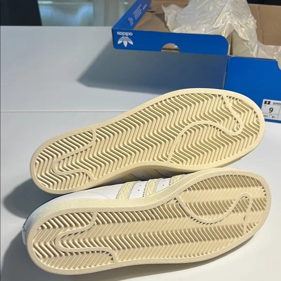 Adidas White and Cream Superstar Sneakers - Picture 5 of 7